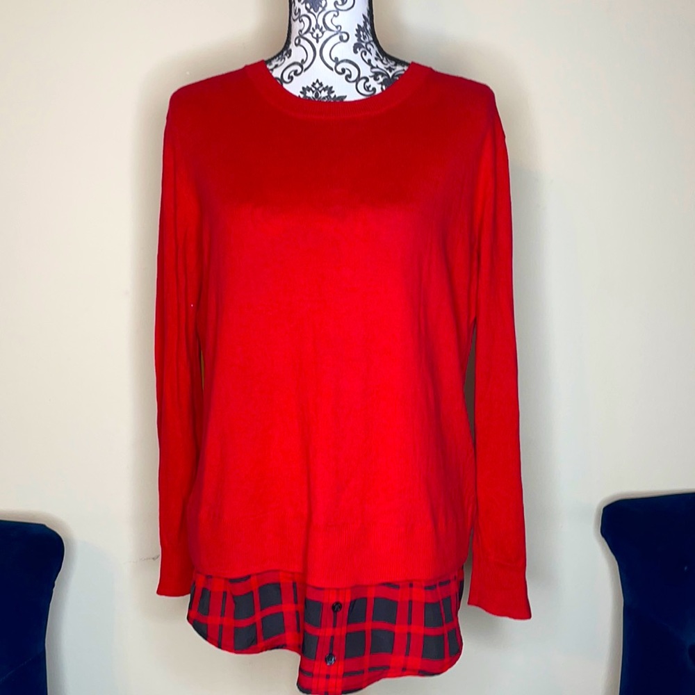 Michael Kors lightweight red bottom layer sweater
